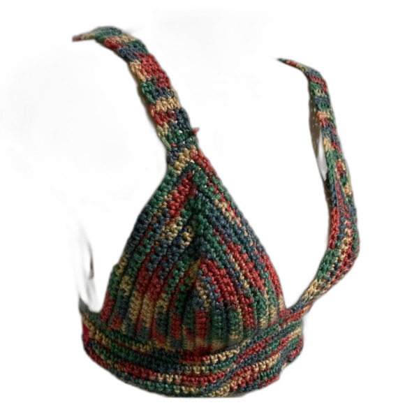 RAINBOW CROCHET Bikini Top Handmade Hand Crafted Womens Medium - Picture 2 of 6